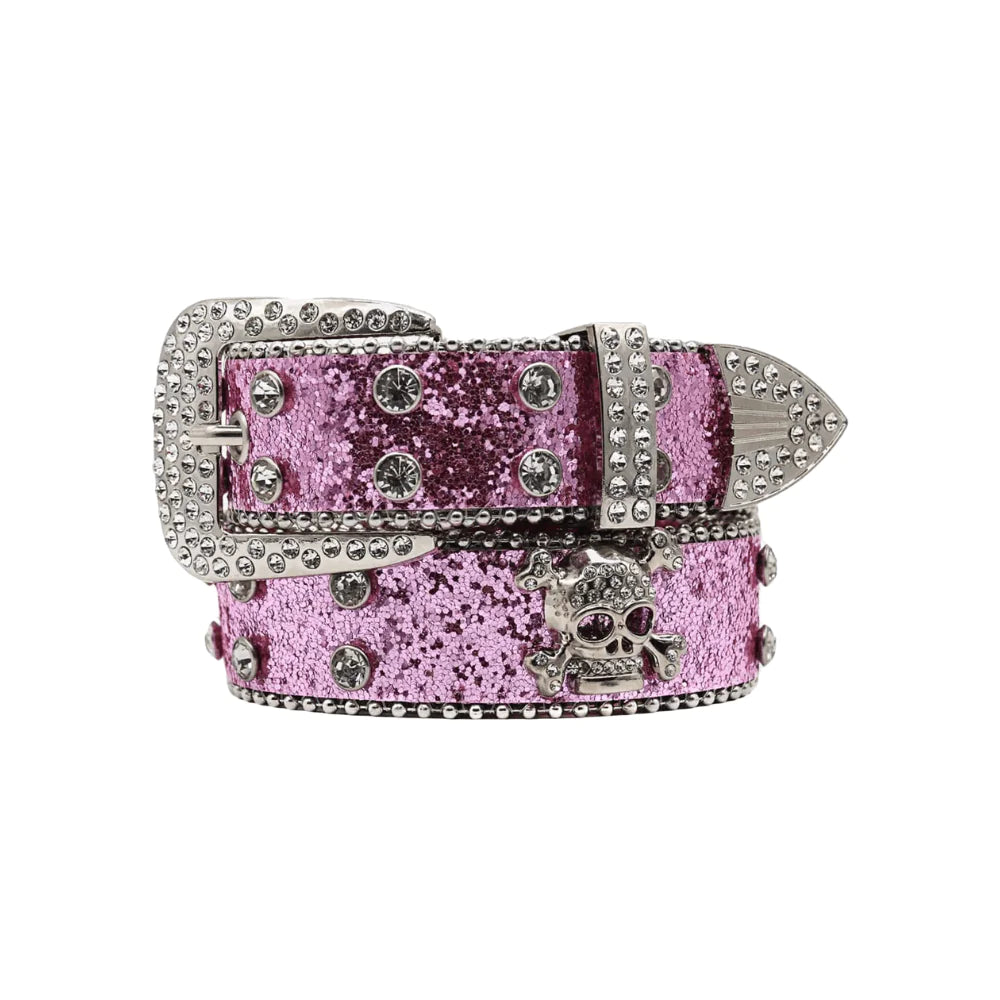 Rhinestone Skull Belt