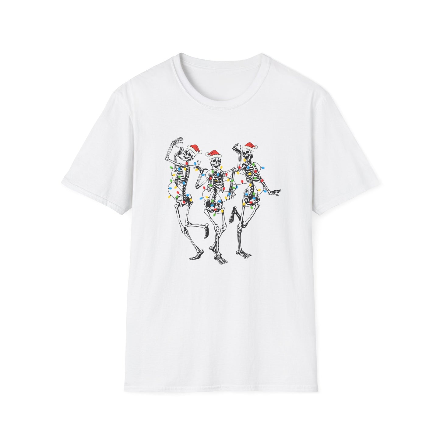 Dancing Christmas Skeletons Unisex Softstyle T-Shirt