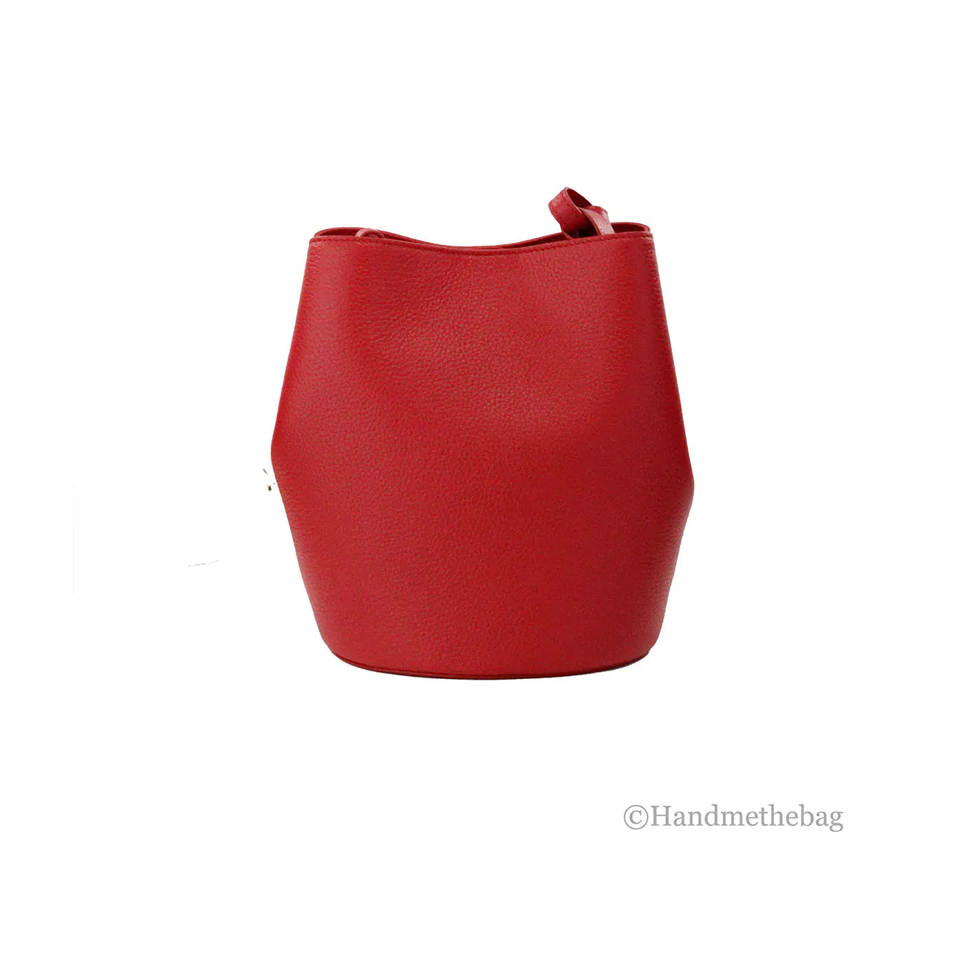 Burberry Lorne Small Red Branded Leather Bucket Crossbody Bag