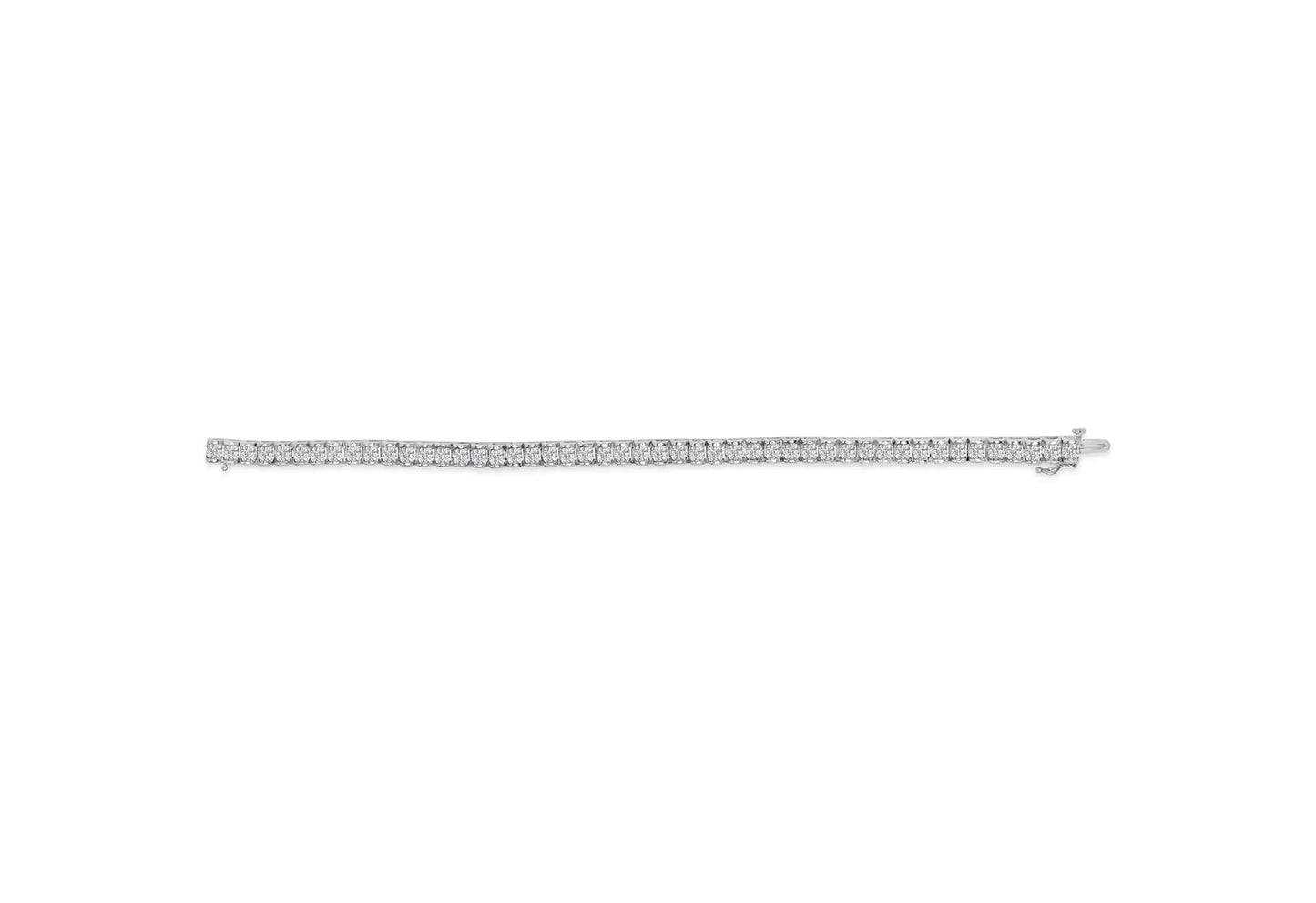 14K White Gold 3.00 Cttw Princess-Cut Diamond Link 7.5" Bracelet (H-I Color, SI1-SI2 Clarity)