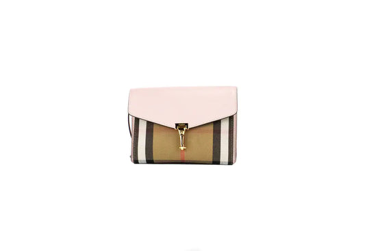 Burberry Macken Small Orchid House Check Derby Leather Crossbody