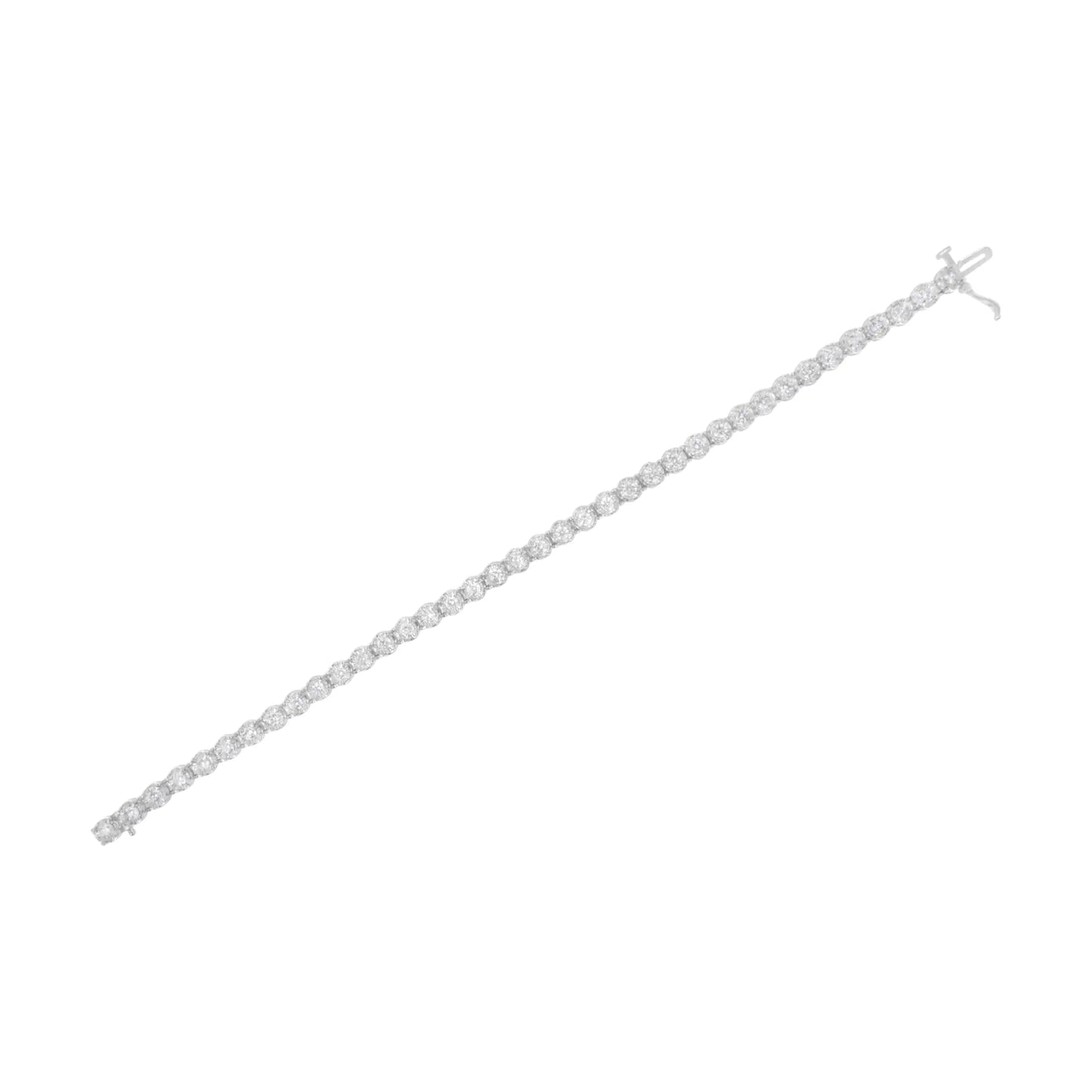 10K White Gold 3.00 Cttw Miracle Set Diamond Bezel Link Style Tennis Bracelet (H-I Color, I2-I3 Clarity) - 7.5"