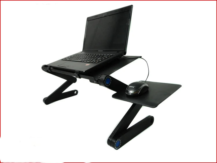 ErgoFold Aluminum Laptop Desk – Portable Folding Bed Table with Cooling Stand