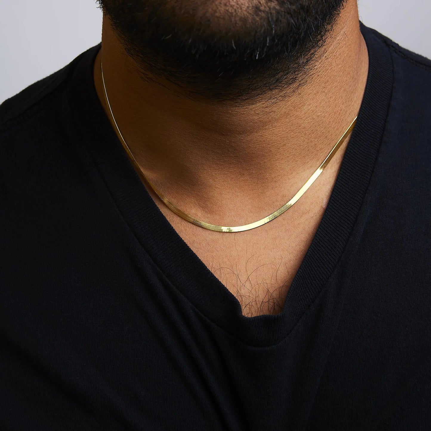 Unisex Solid 14K Gold 2.8mm Imperial Herringbone Chain Necklace