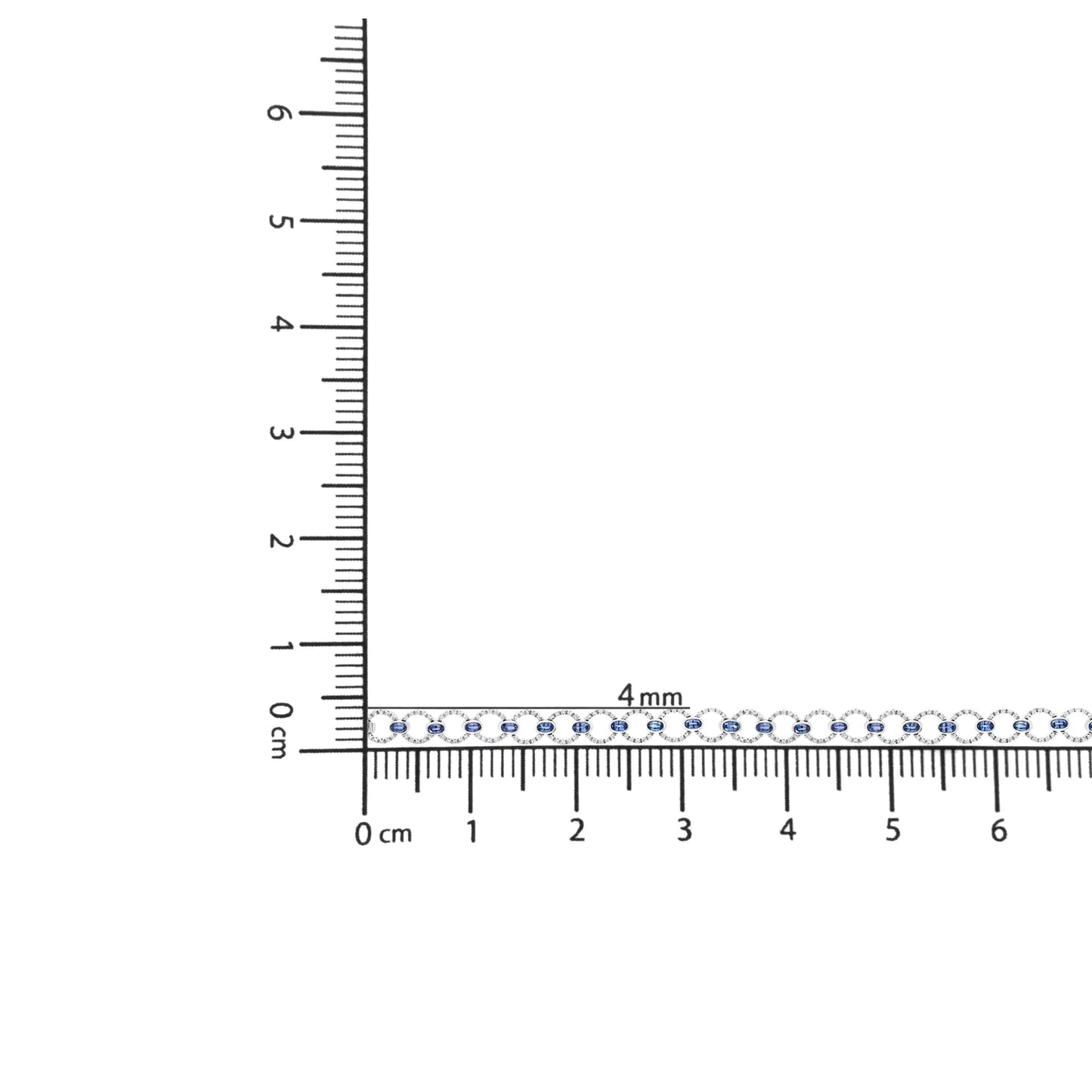18K White Gold 6 Cttw Diamond and 5x3mm Oval Blue Sapphire Openwork Circle Link Bracelet (F-G Color, SI1-SI2 Clarity) - Size 7"