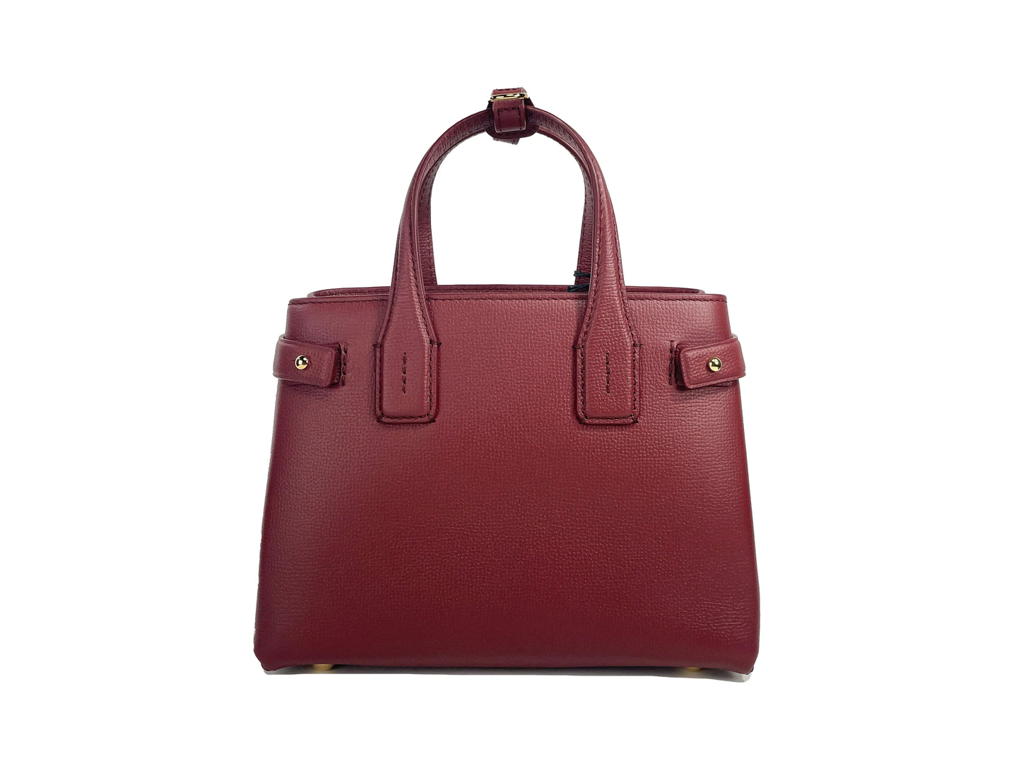 Burberry Banner Small Crimson Leather Tote Bag