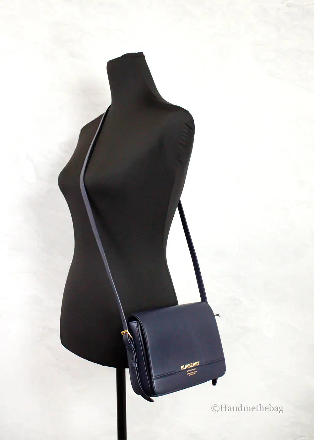 Burberry Grace Small Regency Blue Leather Flap Crossbody Bag