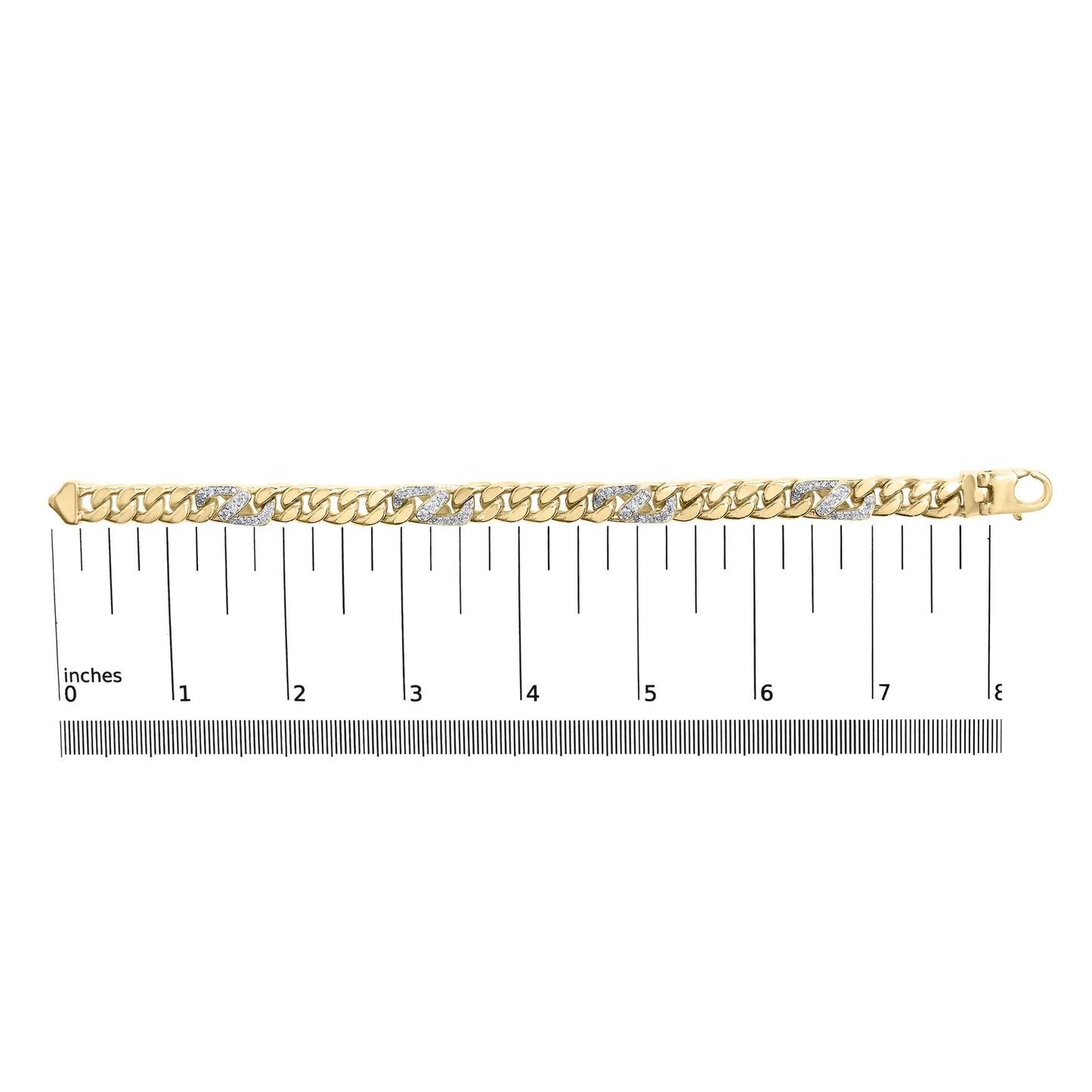 10K Yellow Gold 1.00 Cttw Diamond Miami Cuban Link Men's Bracelet (H-I Color, I1-I2 Clarity) - 8.5 Inches