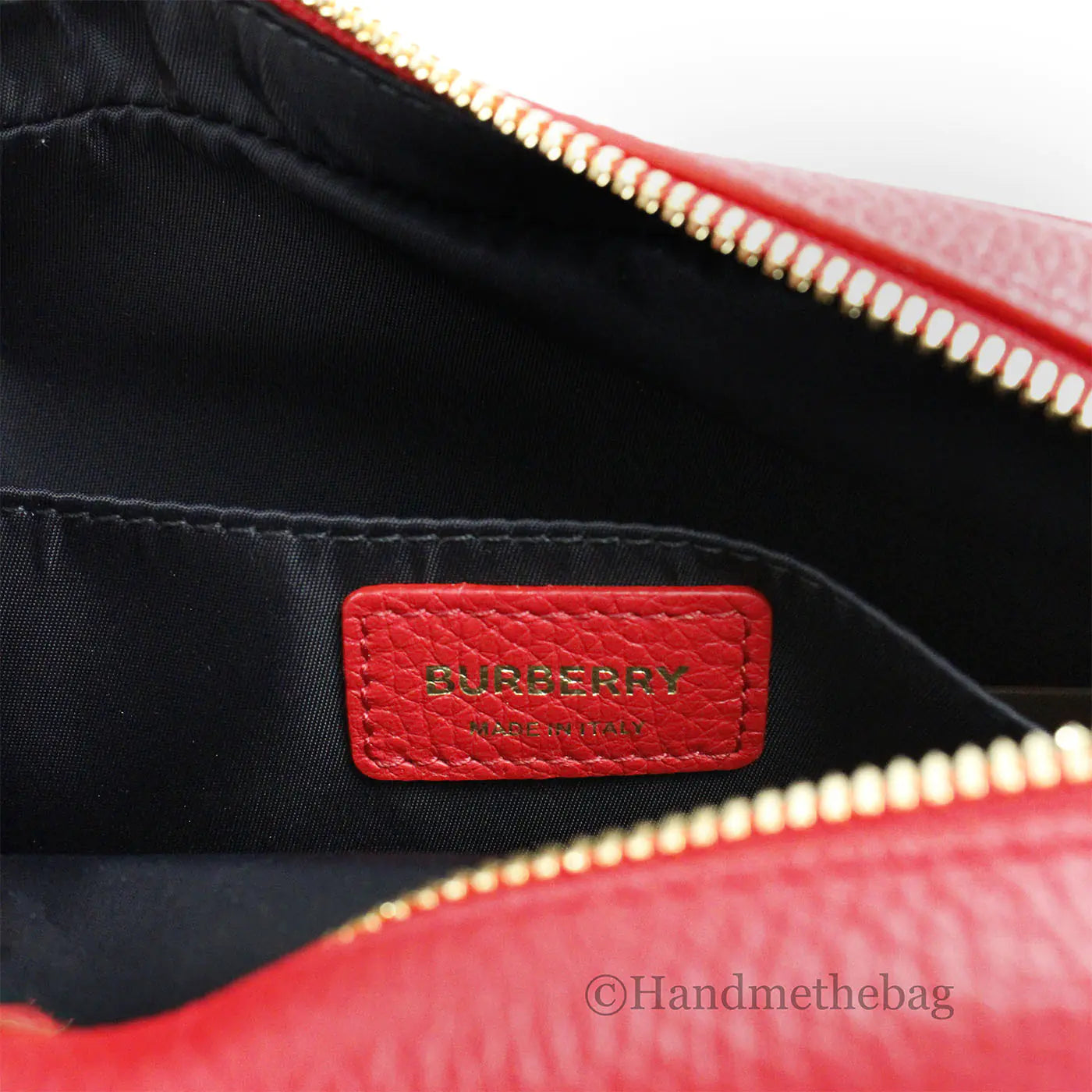 Burberry Small Branded Red Leather Camera Crossbody Bag