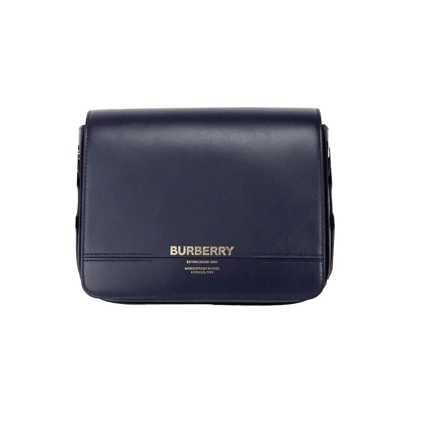 Burberry Grace Small Regency Blue Leather Flap Crossbody Bag