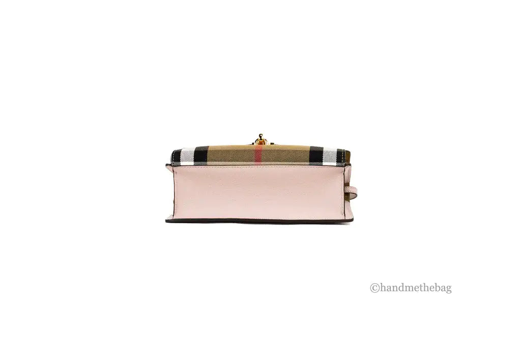 Burberry Macken Small Orchid House Check Derby Leather Crossbody